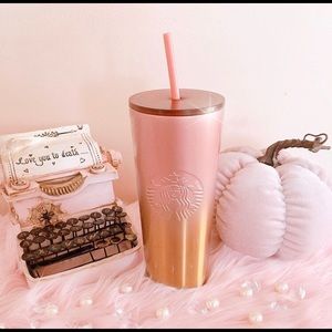 Starbucks Pink and Gold Ombré Tumbler